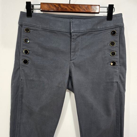 🆕️ LOFT Marisa Charcoal Grey Sailor Button Skinny Pant 00P - Picture 3 of 9